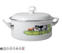 Braadpan stoofpan met deksel Ø 22cm gegoten aluminium geglazuurd geschikt voor alle warmtebronnen  4 L