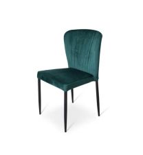 Stapelstoel Brooklyn metalen frame zitting velours Groen