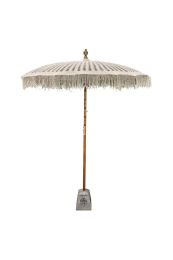 Balinese Parasol houten steel rond 180 cm macrame