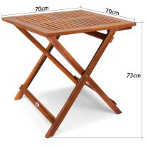 Inklapbare bijzettafel geolied acacia hardhout 70x70cm