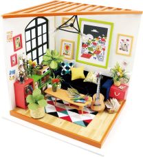 Robotime Dollhouse Kit-Locus's Sitting Room met LED lamp Houten Modelbouw