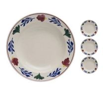 Boerenbont diep Dinerbord 24cm set van 4 stuks, gebruikt