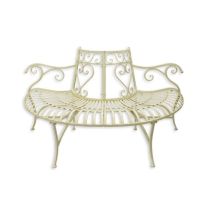 Demi ronde ijzeren witte boom bank