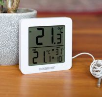 Fackelmann Tecno thermo-/hygrometer, klok wit met usb