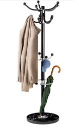 Kapstok Zwart met marmeren voet 173cm 