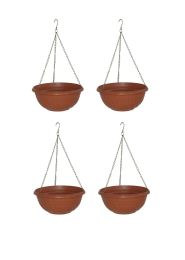 HANGENDE PLANTENBAK BLOEMPOT MET KETTING diameter 20cm-set 4 stuks
