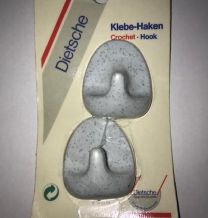 Universele handdoekhaken zelfklevend (setje van 2) wit gespikkeld