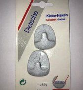 Universele handdoekhaken zelfklevend (setje van 2) wit gespikkeld