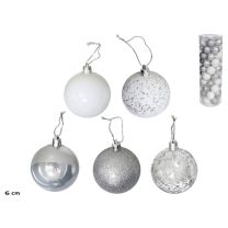 Kerstballen Set - 50 Stuks Zilveren Kerstballen - Onbreekbare Kerstballen - Kerstdecoratie Mix - Kerstboom Versiering - Kunststof Kerstballen - Zilver