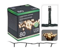 Kerstverlichting 80 Leds - 8 mtr - warm wit