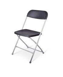 Klapstoel kunststof Cannes lichtgrijs frame - zwarte zitting