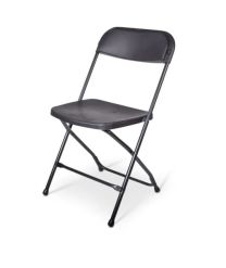 Klapstoel kunststof MILOS zwart frame - zwarte zitting