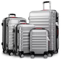 Reiskoffers Zilver 4-delig ABS met gratis accessoires 