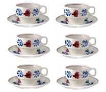 Boerenbont Kop en schotel stapelbaar 200ml - set van 6 stuks