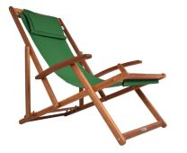 Ligstoel Groen Acaciahout 94x60x94cm 