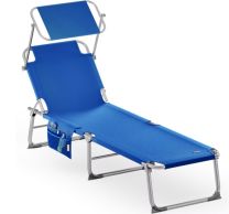 Ligbed Ibiza Blauw 190x59x29cm Alu Zonnescherm