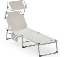 Ligbed Ibiza Creme 190x59x29cm Alu Zonnescherm