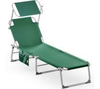 Ligbed Ibiza Groen 190x59x29cm Alu Zonnescherm