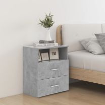 Nachtkastjes 2 st 50x32x60 cm betongrijs