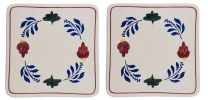 Boerenbont Pannen Onderzetter 20x20cm Aardewerk set van 2