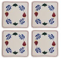 Boerenbont Pannen Onderzetter 20x20cm Aardewerk set van 4