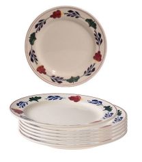 Boerenbont plat Lunchbord 24cm set van 6 stuks