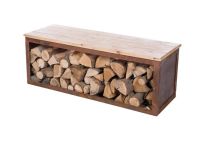 Handmade Houtopslag Bank 120 cm Roest vuur houtblokken