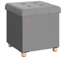 Poef Antraciet Fluweel 42x38x38cm inklapbaar