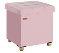 Poef Roze Fluweel 42x38x38cm inklapbaar