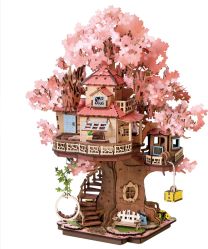 Robotime Sakura Boomhut Kersenbloesem Miniatuur Creatief Knutselen