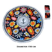 Strandlaken Rond polyester - diameter 150cm - MARITIME