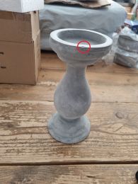 Kolony - Kandelaar - grijs - industrieel - beton - 20x9 cm met schade