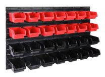 Gereedschapswand Zwart Rood 43-delig Stapelboxen