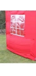 Zijwand Easy Up 2,5 mtr met raam kleur Rood