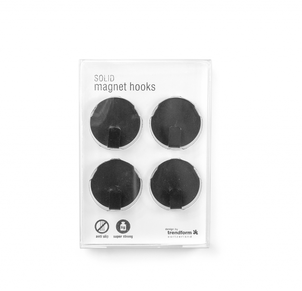 Trendform\u0020Magnetische\u0020Haak\u0020Solide\u0020\u002D\u0020zwart\u0020\u002D\u0020set\u0020van\u00204\u0020stuks