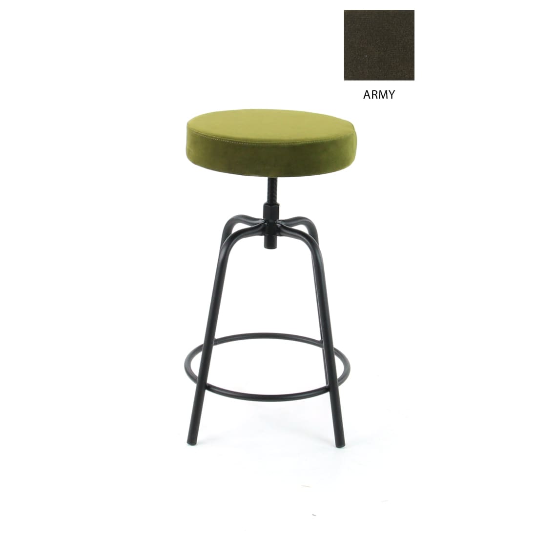 Workliving\u0020Lage\u0020Ronde\u0020Barkruk\u0020\u002D\u0020Fluwelen\u0020Legergroen