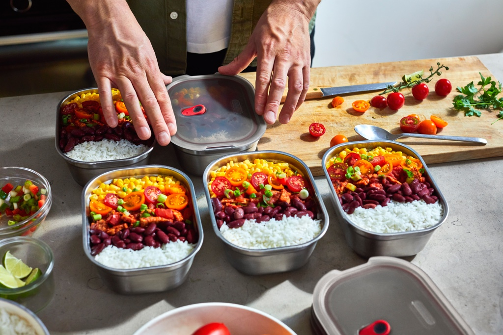 Zwart\u002BBlum\u0020Voedselbox\u0020Set\u0020Medium