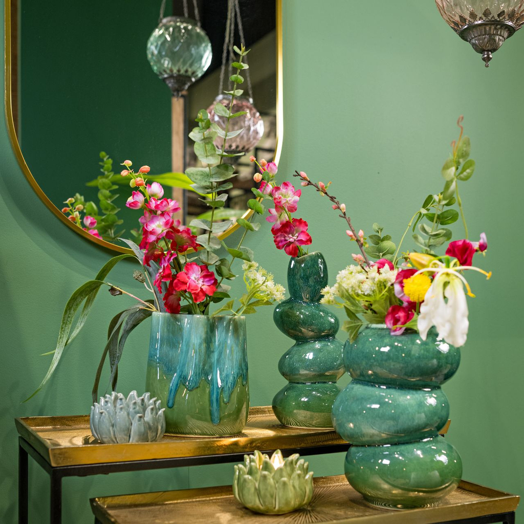 Vaas\u0020van\u0020porselein\u0020groen\u0020\u0028B\u002FH\u002FD\u0029\u002016x25x16cm