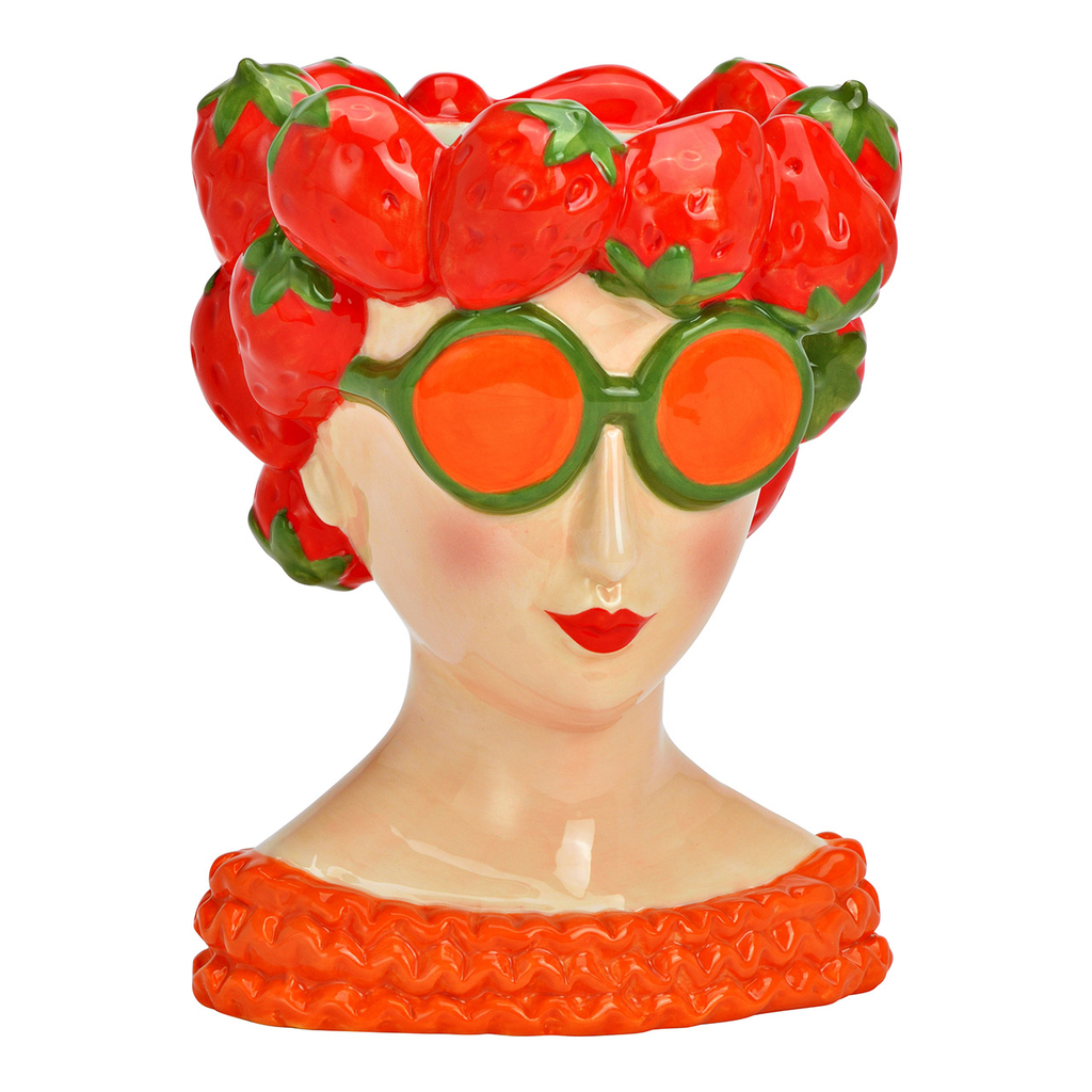 Vaas\u0020met\u0020aardbeien\u0020decor\u0020van\u0020keramiek\u0020in\u0020verschillende\u0020kleuren\u0020\u0028B\u002FH\u002FD\u0029\u002012x18x13cm