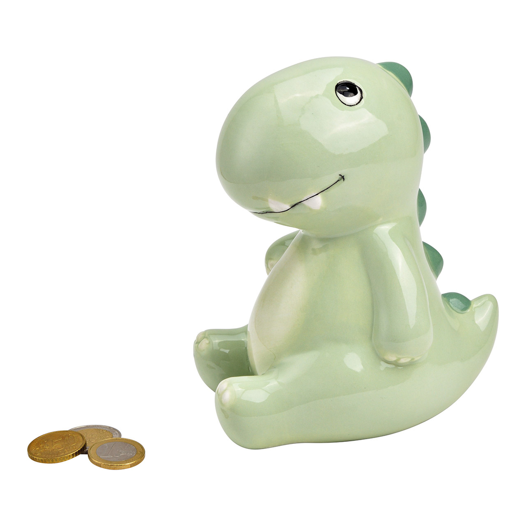 Spaarpot\u0020Dino\u0020van\u0020keramiek\u0020groen\u0020\u0028B\u002FH\u002FD\u0029\u002010x16x13cm