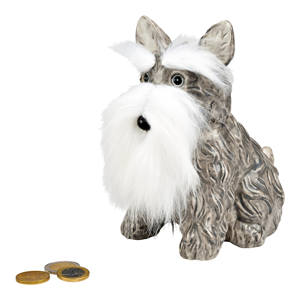 Spaarpot\u0020hond\u0020van\u0020keramiek\u0020grijs\u0020\u0028B\u002FH\u002FD\u0029\u002016x17x10cm