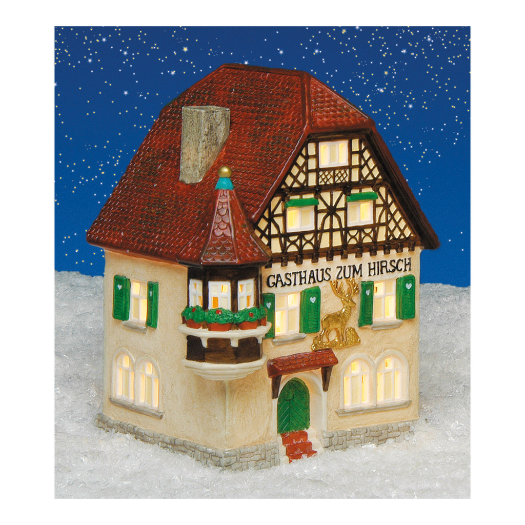 Wurm\u0020Lichthaus\u0020\u0022Gasthaus\u0020zum\u0020Hirsch\u0022\u0020van\u0020porselein,\u0020veelkleurig\u0020\u0028B\u002FH\u002FD\u0029\u002014x19x10cm