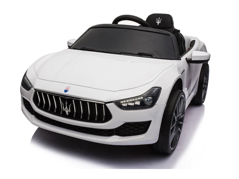 Maserati\u0020Ghibli,\u002012v\u0020elektrische\u0020kinderauto,\u0020rubberen\u0020banden,\u0020lederen\u0020zitje.