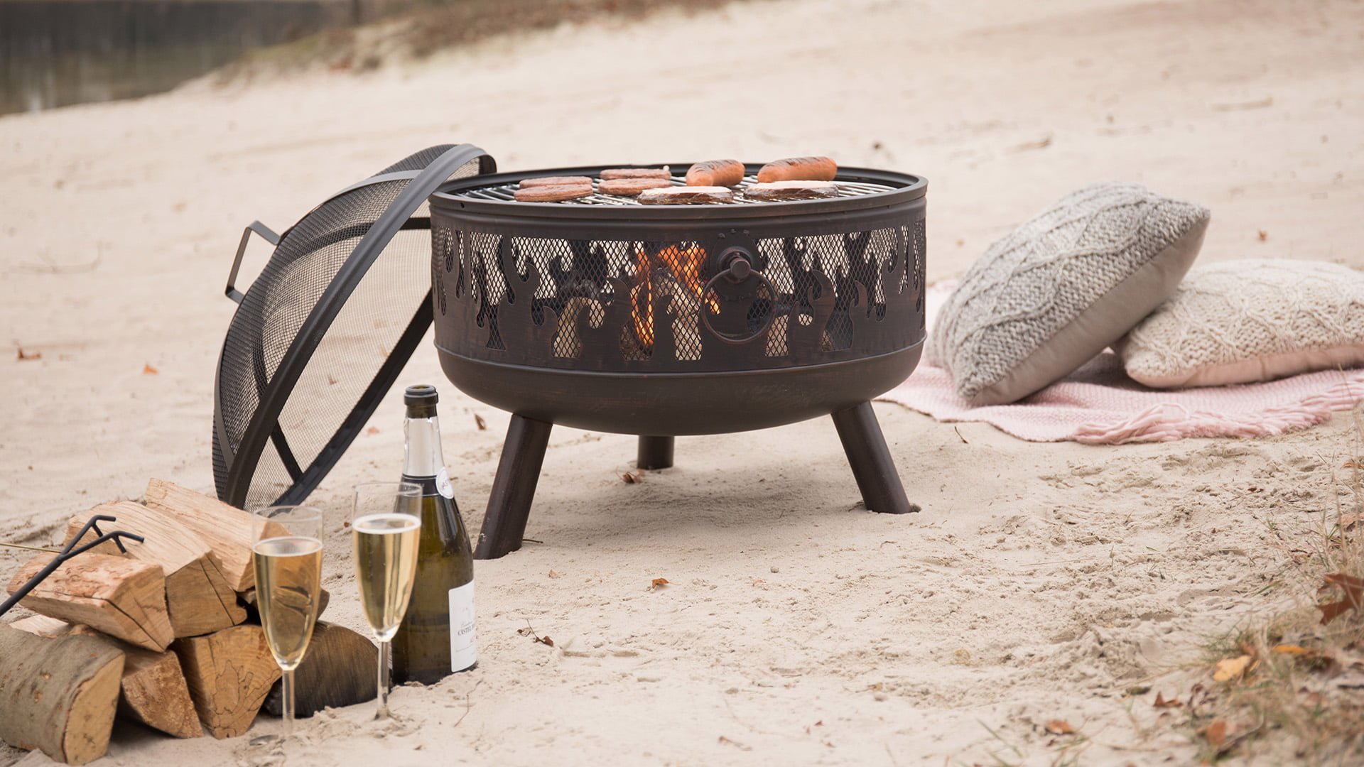Blazer\u0020Vuurschaal\u0020Zwart\u002FBrons\u0020Fireplace\u0020Staal\u0020Diameter\u002060,5cm\u0020Terrasverwarming\u0020Sfeerhaard