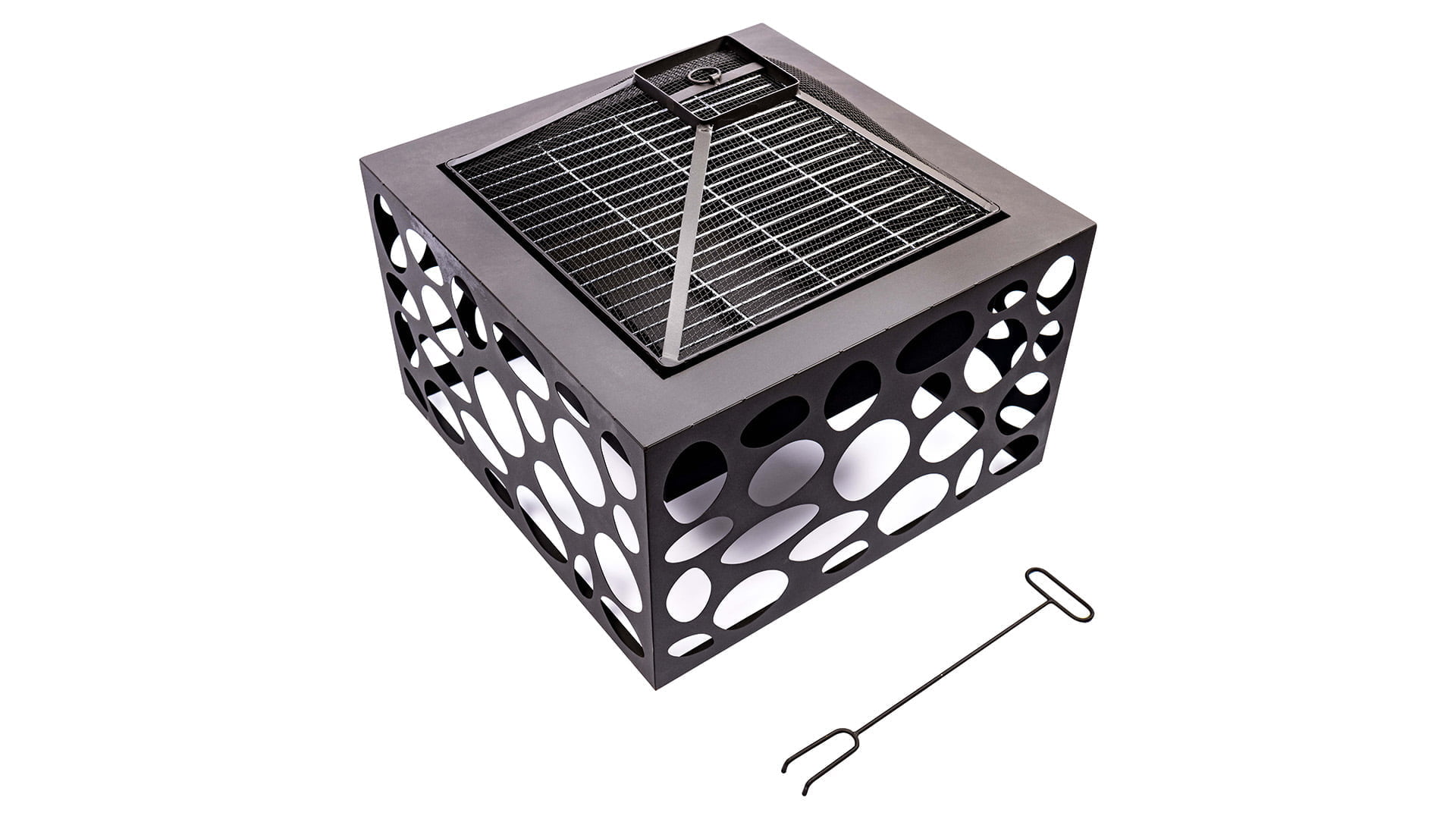 Mikor\u0020Vuurschaal\u0020met\u0020grillrooster\u0020Fireplace\u0020Zwart\u0020staal\u002055cm\u0020Terrasverwarming\u0020Sfeerhaard