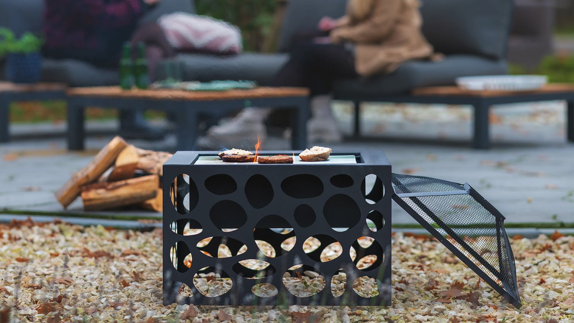 Mikor\u0020Vuurschaal\u0020met\u0020grillrooster\u0020Fireplace\u0020Zwart\u0020staal\u002055cm\u0020Terrasverwarming\u0020Sfeerhaard