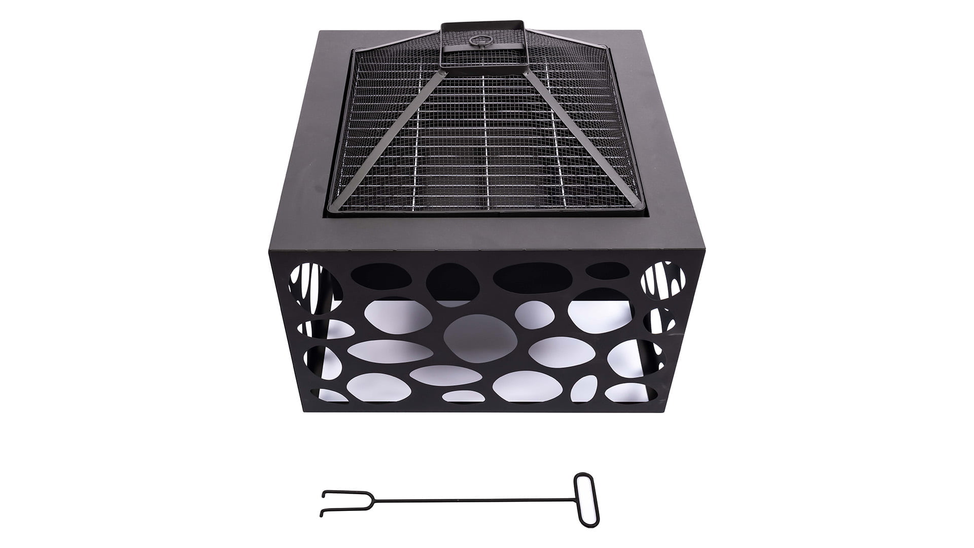Mikor\u0020Vuurschaal\u0020met\u0020grillrooster\u0020Fireplace\u0020Zwart\u0020staal\u002055cm\u0020Terrasverwarming\u0020Sfeerhaard