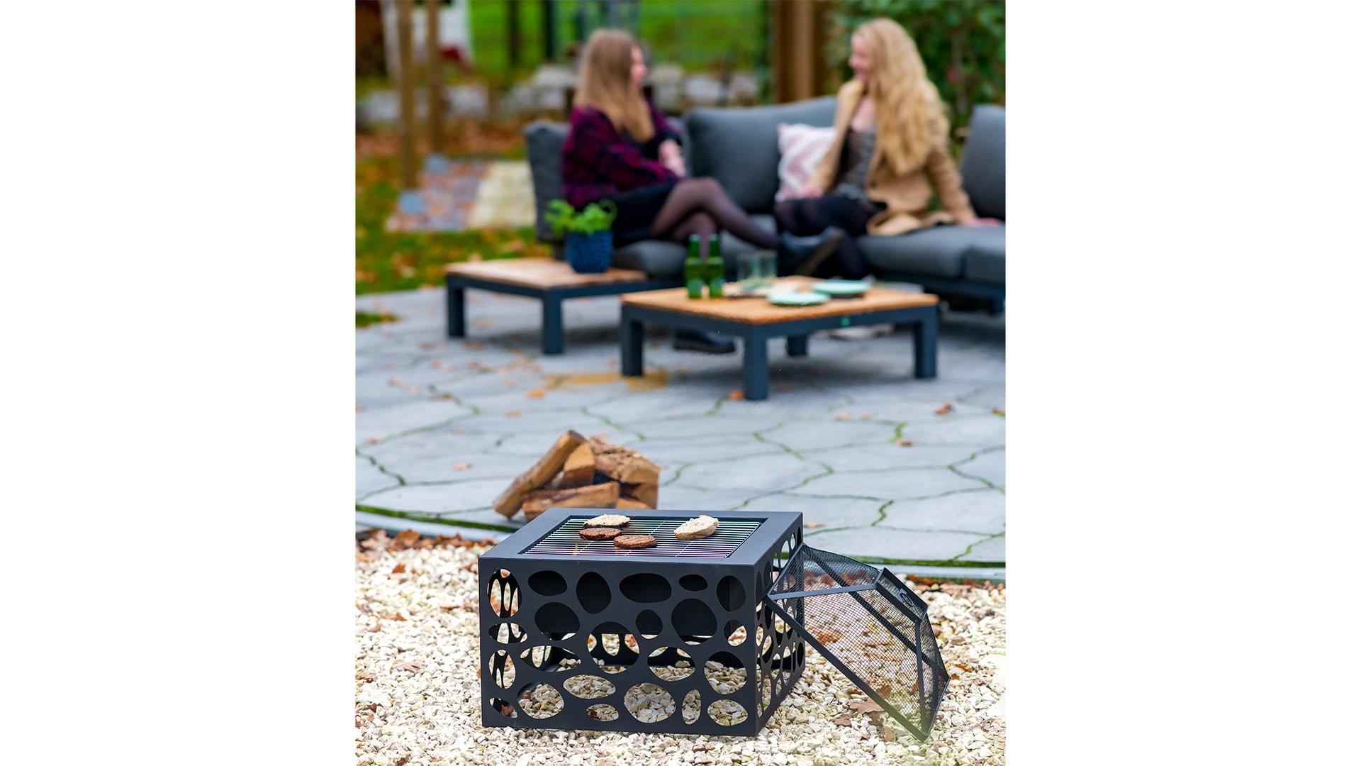 Mikor\u0020Vuurschaal\u0020met\u0020grillrooster\u0020Fireplace\u0020Zwart\u0020staal\u002055cm\u0020Terrasverwarming\u0020Sfeerhaard