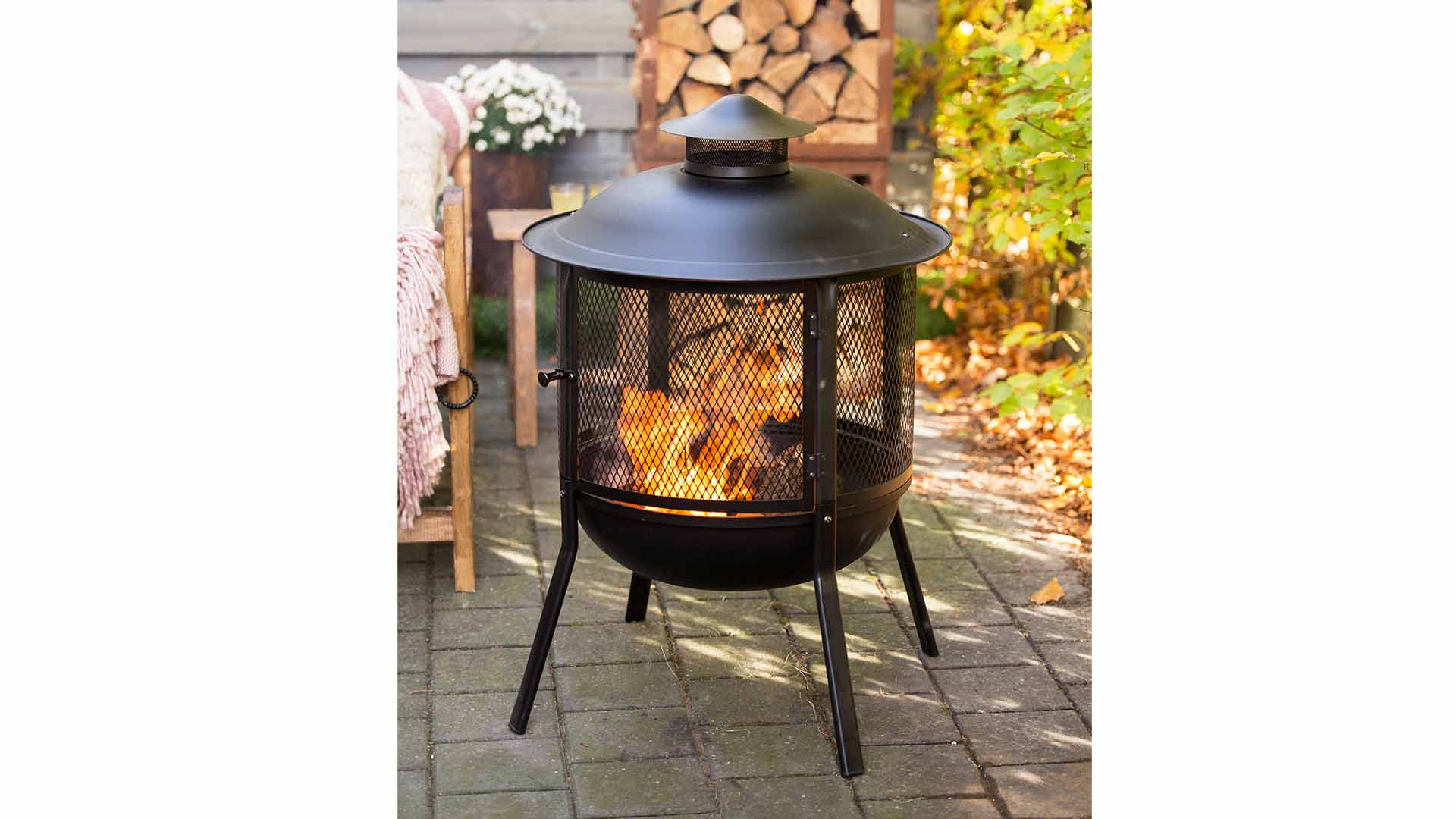 Kansas\u0020Vuurkorf\u0020Zwart\u0020Fireplace\u0020staal\u0020Diameter\u002069cm\u0020Terrasverwarming\u0020Sfeerhaard