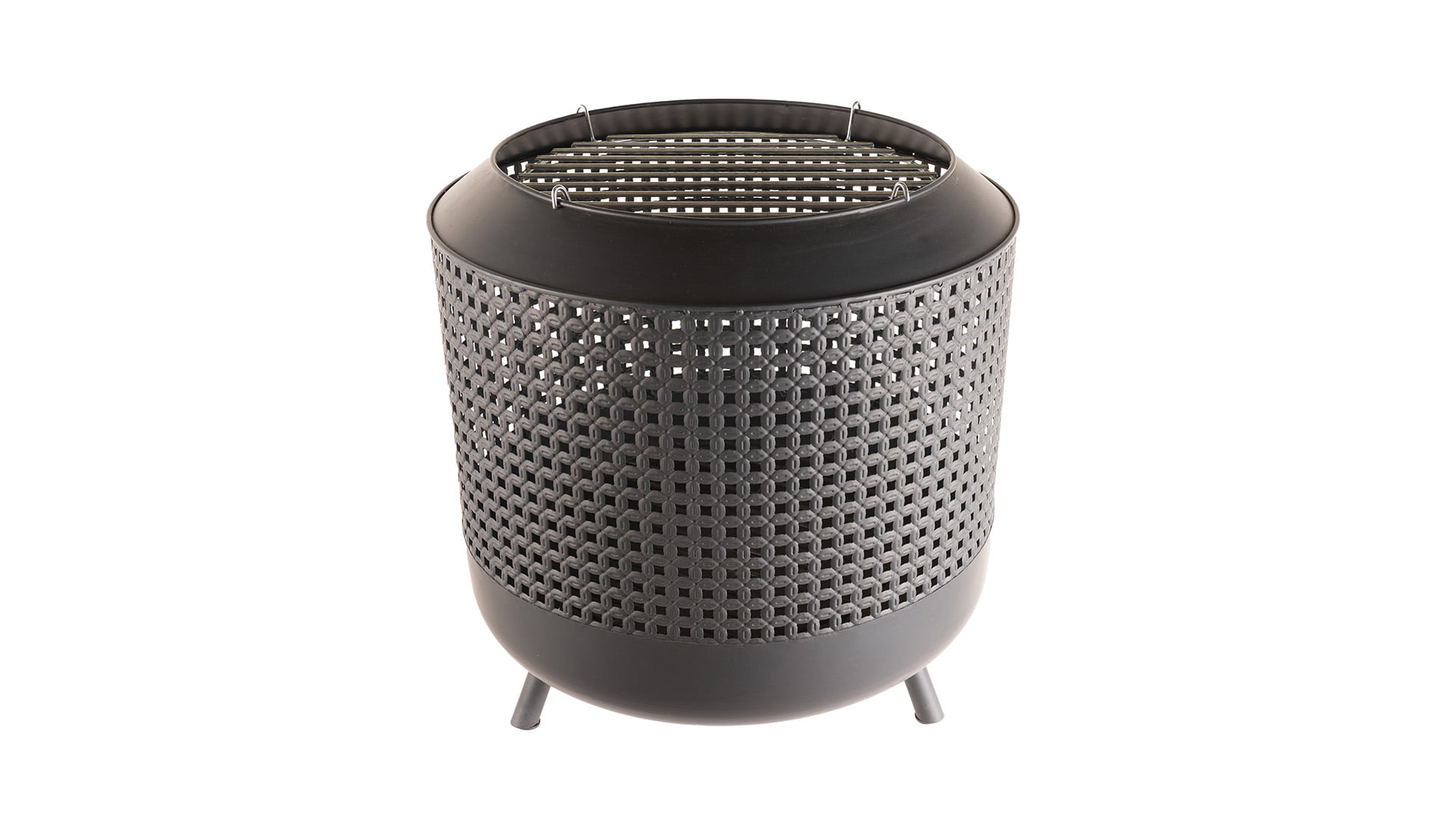 Midland\u0020Vuurschaal\u0020met\u0020grillrooster\u0020met\u0020BBQ\u0020grill\u0020Zwart\u0020Fireplace\u0020Staal\u0020Diameter\u002050cm